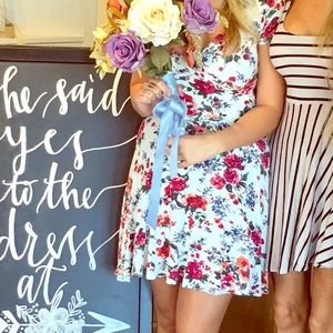 White Floral Swing Dress